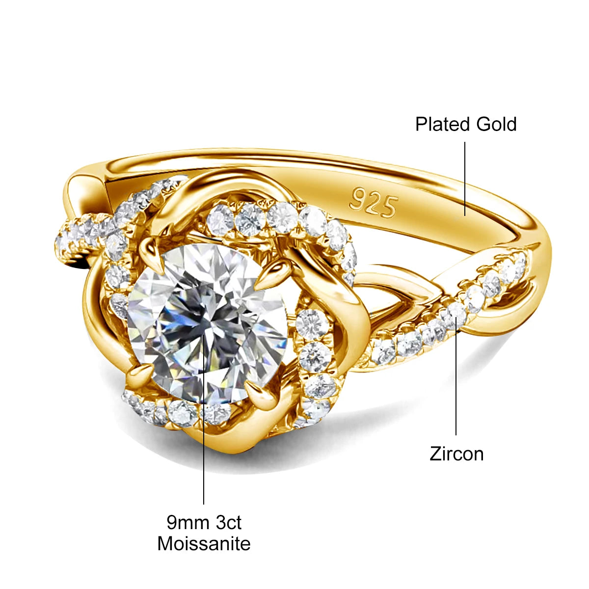 Szjinao 3ct Moissanite Ringset