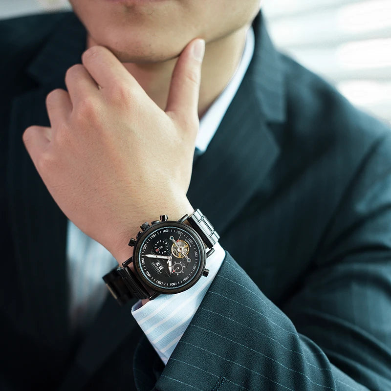 BOBO BIRD Mechanische Holzarmbanduhr