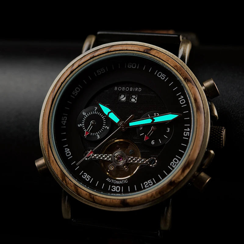 BOBO BIRD Mechanische Holzarmbanduhr