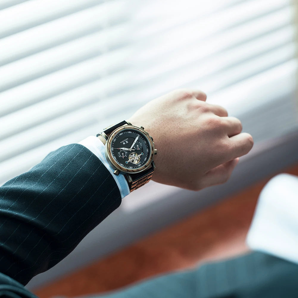 BOBO BIRD Mechanische Holzarmbanduhr