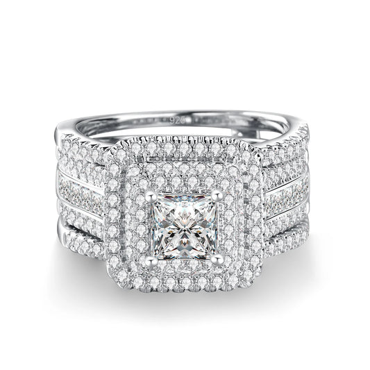 JM587™ Halo Princess Moissanite Ring