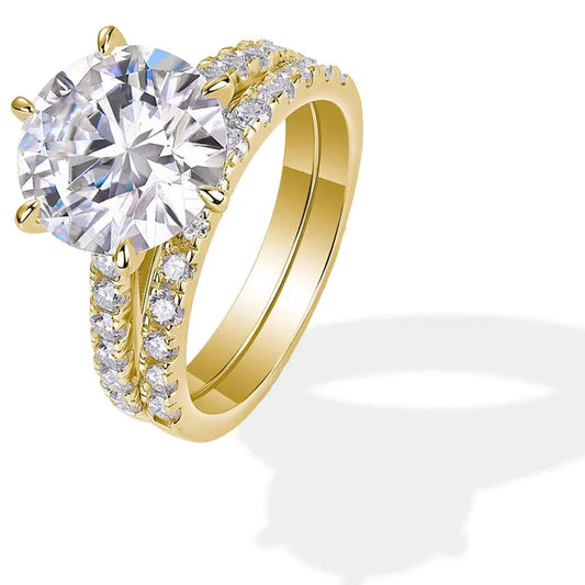 5.75 CTW Moissanite Verlobungsring Set 2-teilig