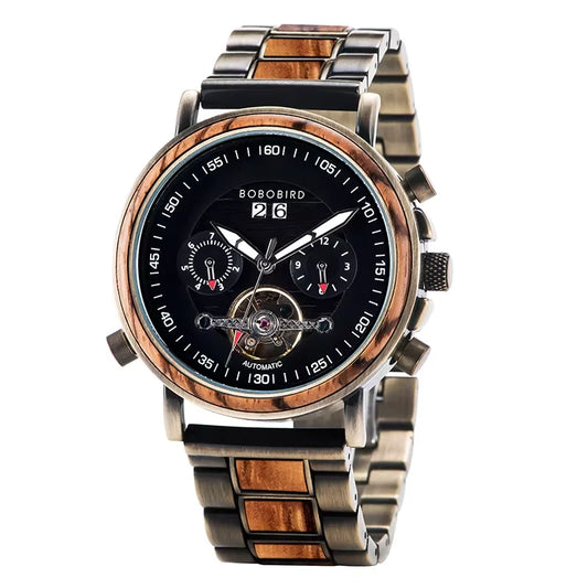 BOBO BIRD Mechanische Holzarmbanduhr