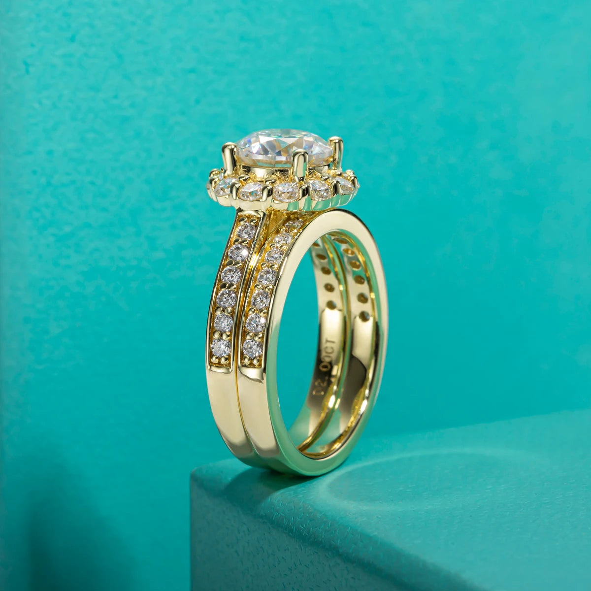 ANU JEWEL 2ct Moissanite Verlobungsring-Set