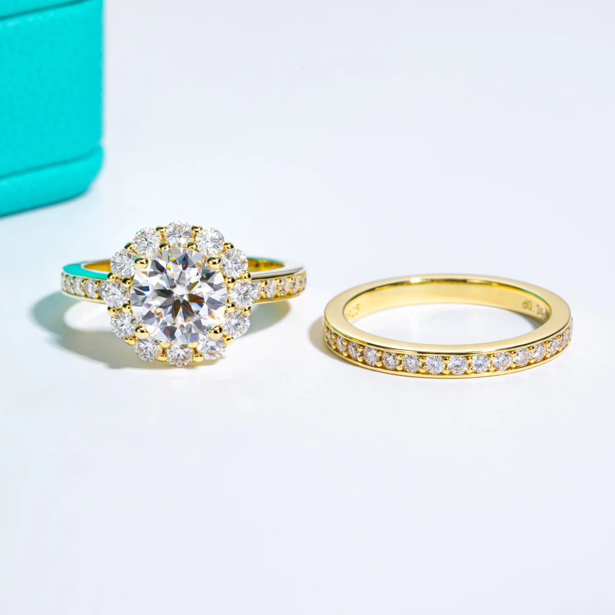 ANU JEWEL 2ct Moissanite Verlobungsring-Set