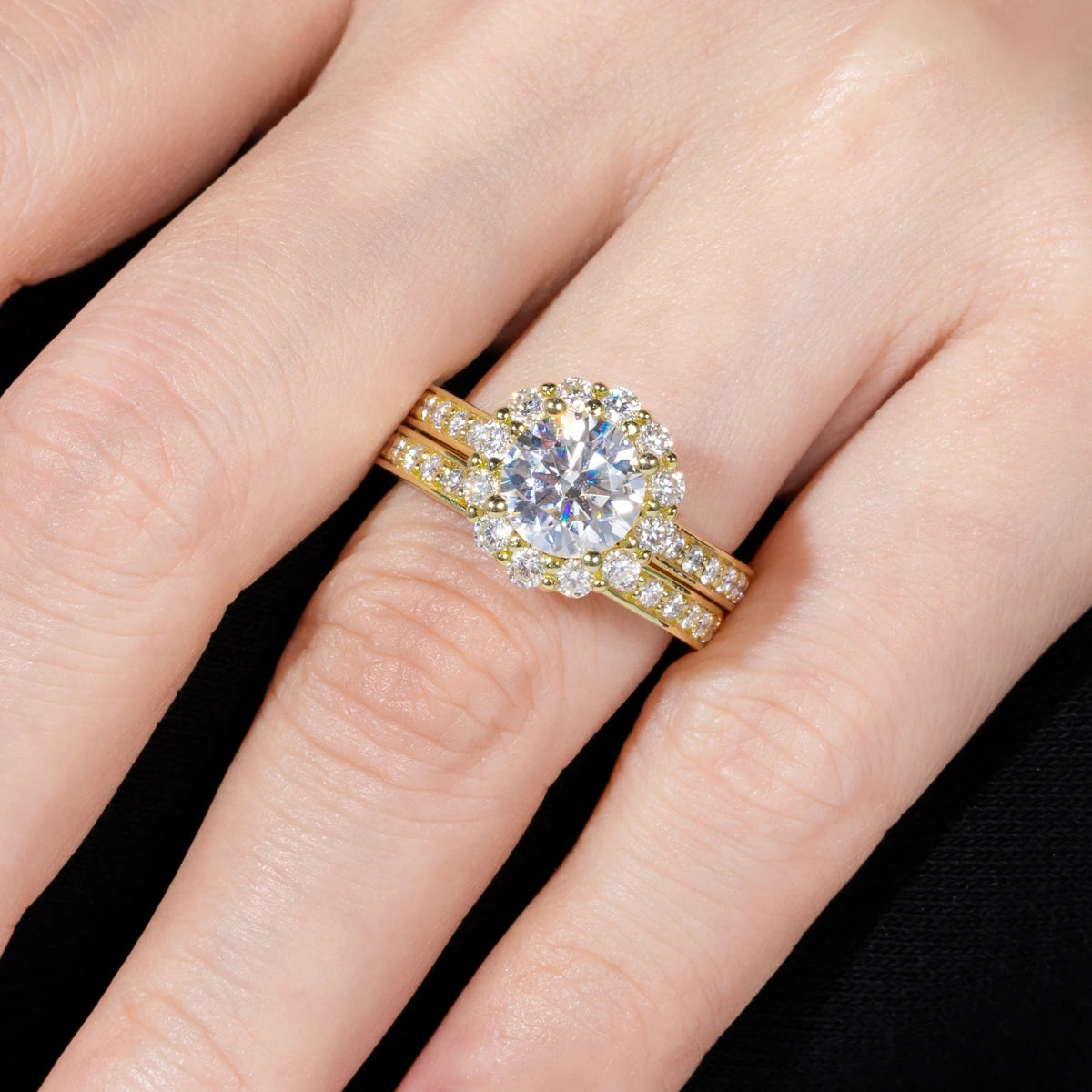 ANU JEWEL 2ct Moissanite Verlobungsring-Set