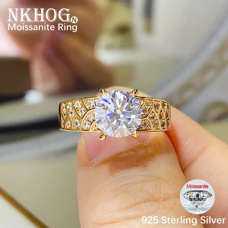 NKHOG Real Moissanite Herrenring