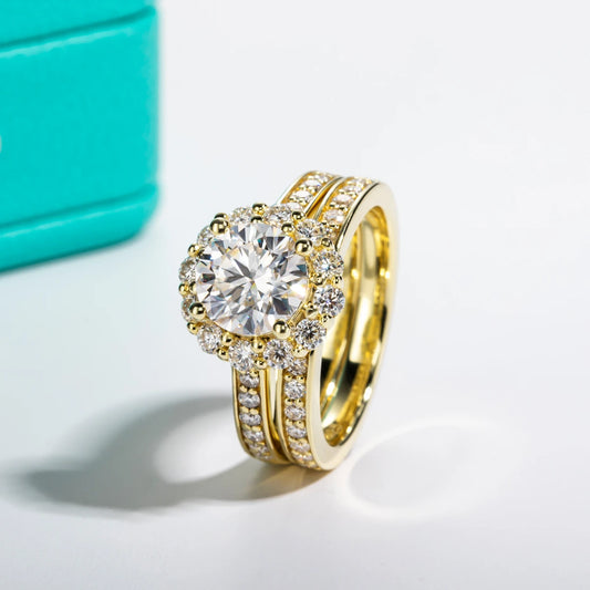 ANU JEWEL 2ct Moissanite Verlobungsring-Set