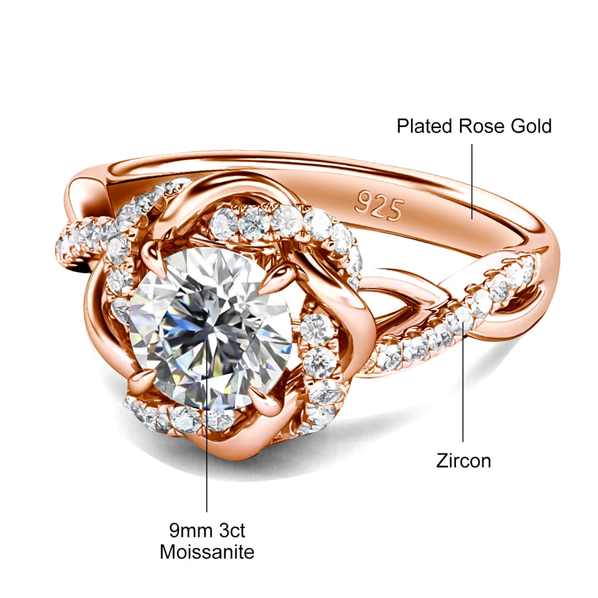 Szjinao 3ct Moissanite Ringset
