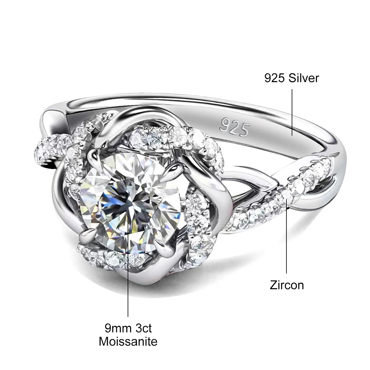 Szjinao 3ct Moissanite Ringset