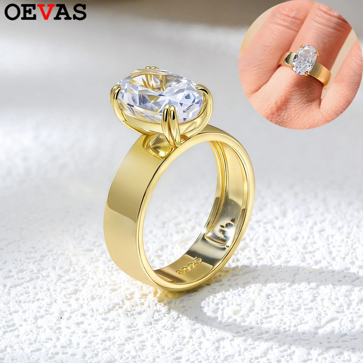 OEVAS 4.5ct Moissanite Ring