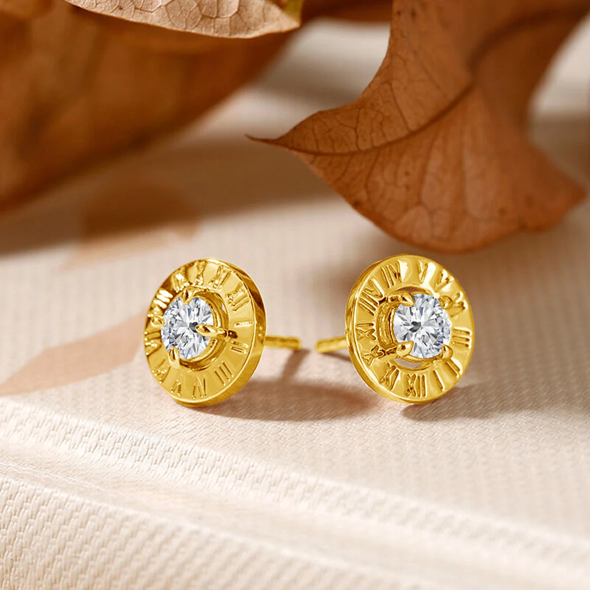 SZJINAO™ “Mystical Beauty” 14K Gold Moissanite Stud Earrings